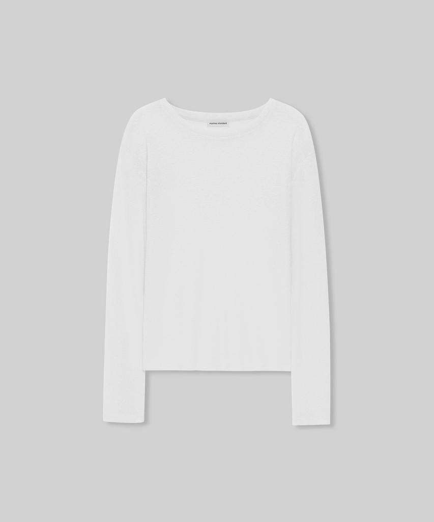 MUSINSA STANDARD WOMAN Women'S Linen-Like Long-Sleeve Knit T-Shirt [White]