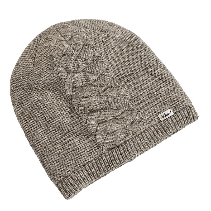 New Style Unisex Warm Dandy Winter Hat Heat Metal Label Plush Fur Lined Soft Beanie Hat Thick Hats For Women Men Knitted Hat