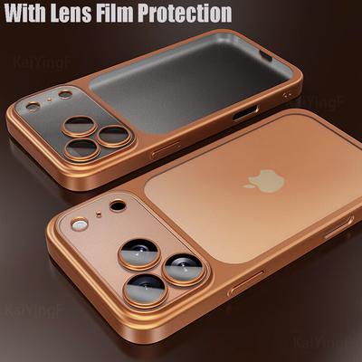Nuova Cover Morbida Opaca Placcata Per iPhone 17 16 15 14 13 12 11 Pro Max Con Protezione Pellicola Lenti Cover in Silicone Traslucido