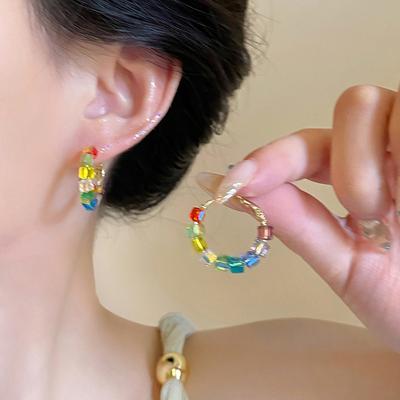 Fashionable Round Colorful Earrings