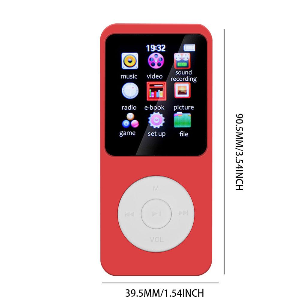 1.8 inch Screen MP3 Player Bluetooth-Compatible 5.4 MP3 Music Player Built-in Speakers Voice Recorder FM Radio E-Book Reading