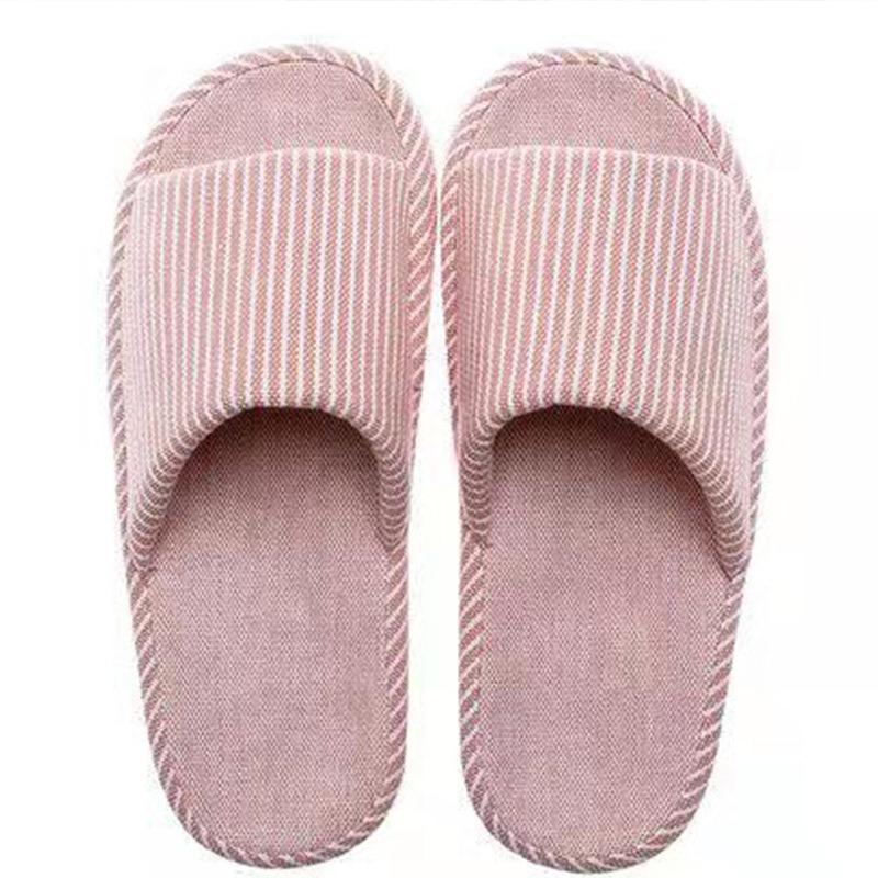 Japanese-style Linen Slippers Thick-bottomed Four-season Women's Silent Non-slip Sweat-absorbing Cotton and Linen Breathable Home Slippers