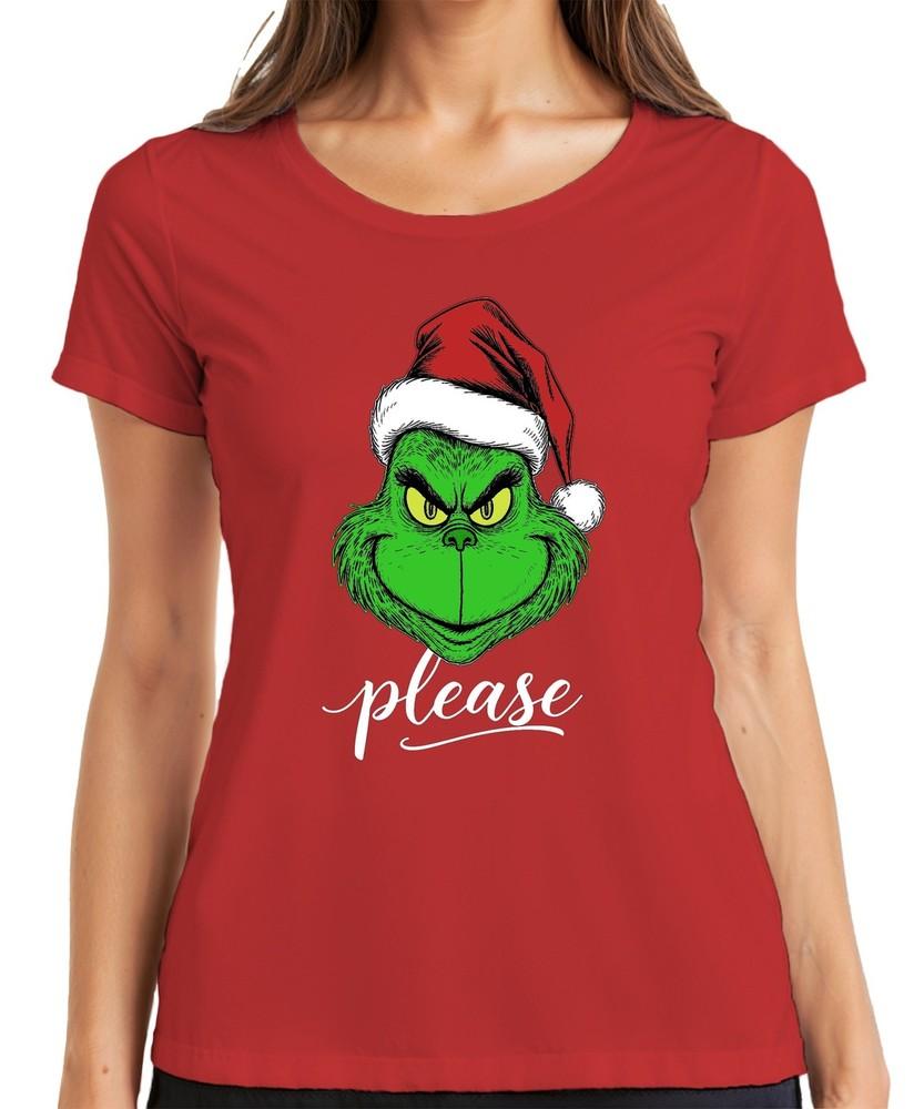 Grinch Please Christmas Gnome Funny Gift Xmas Grinch Ladies TShirt