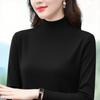 Women S Slim Fit Solid Color Half High Neck Long Sleeve T Shirt Plus Size
