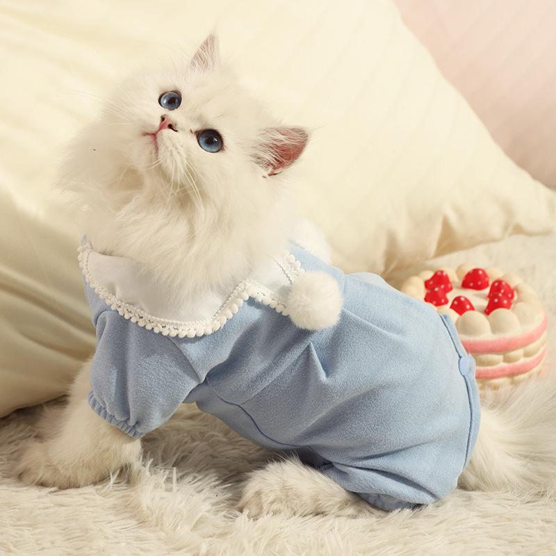 Winter Warm Four-Legged Dog Pajamas for Small Breeds - Pomeranian, Teddy, Bichon