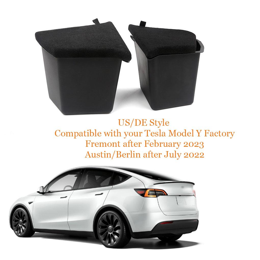 Car Trunk Side Storage Box For Tesla Model Y 2024-24 Hollow Cover Organizer Flocking Mat Partition Board Stowing Tidying
