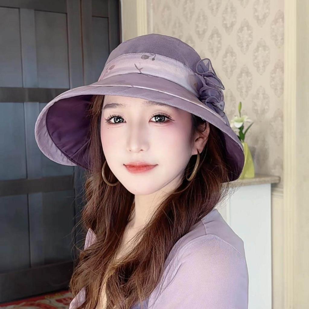 Summer middle-aged and elderly thin breathable light eaves sunscreen hat fisherman sun hat mother hat temperament sun hat