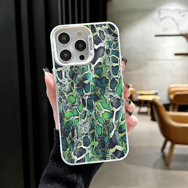Fashion Snake Skin Pattern Shockproof Phone Case for iPhone 17 Air 16 16E 15 Pro Max 14 Plus 13 Mini 12 Back Cover Anti Fall Fun