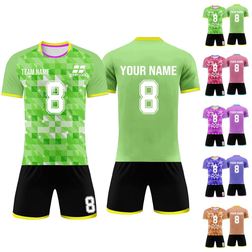 Custom Soccer Jersey Set for Men and Youth Personalized Team Uniforms Quick Dry Sportswear with Number Printing for Training and Matches