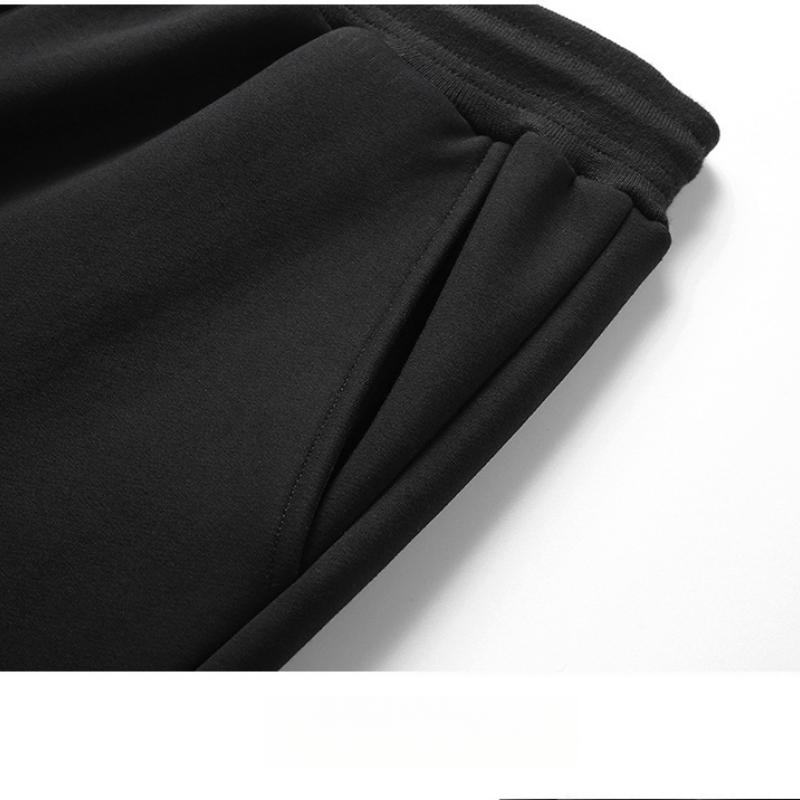 Middle-aged and Elderly Men's Warm Sweatshirt Set Winter Fleece Lined Thickened Sports Jacket Dad's Winter Outfit Lamb Wool Two-piece Set