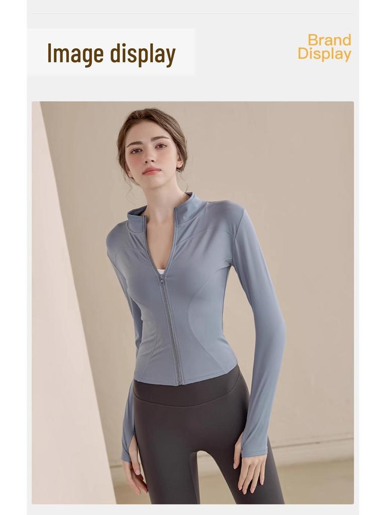 2025 Women's Velvet Winter Yoga Cardigan: Stand Collar, Zipper Sportswear, Warm Running Top