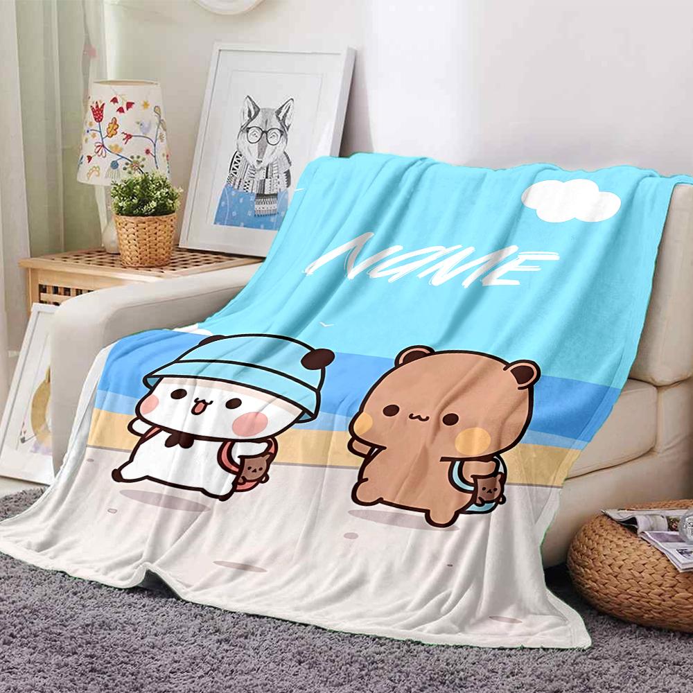Personalisierter Name Persönlichkeit Bubu Dudu (4) Decke Weich & Warm Sofa Büro Bett Reise Mittagspause Decke, Geschenk Geeignet für Alle Jahreszeiten