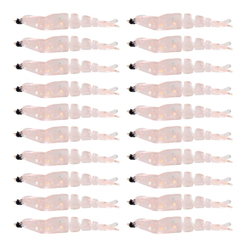 

20Pcs/set Soft Crawfish Soft Shrimp Lures Baits Soft Lures Worms Simulation Prawns Shrimp Fishing Tackle Lures Baits