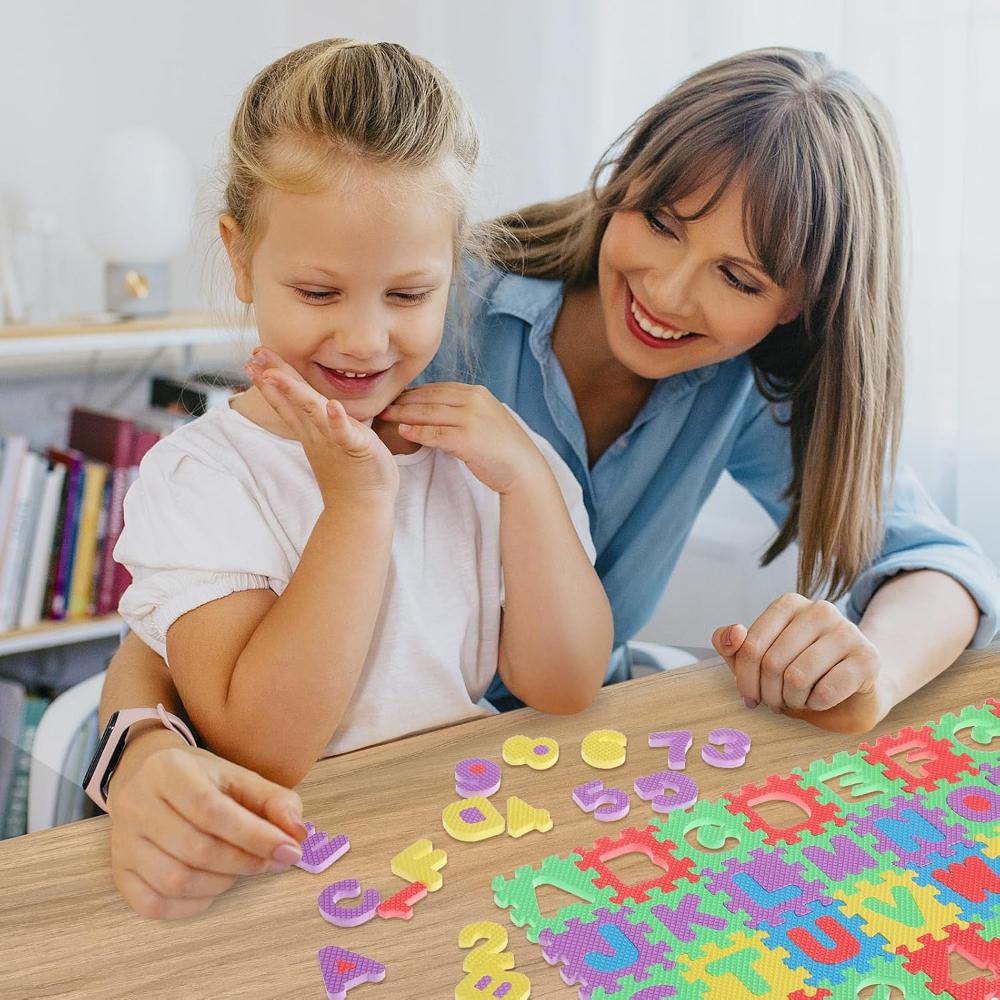 36Pcs Mini Number Alphabet Alphabet Puzzle,Floor Mat for Baby, Foam Puzzle Play Table Mat,Alphabet Mat Play Mats for Toddlers