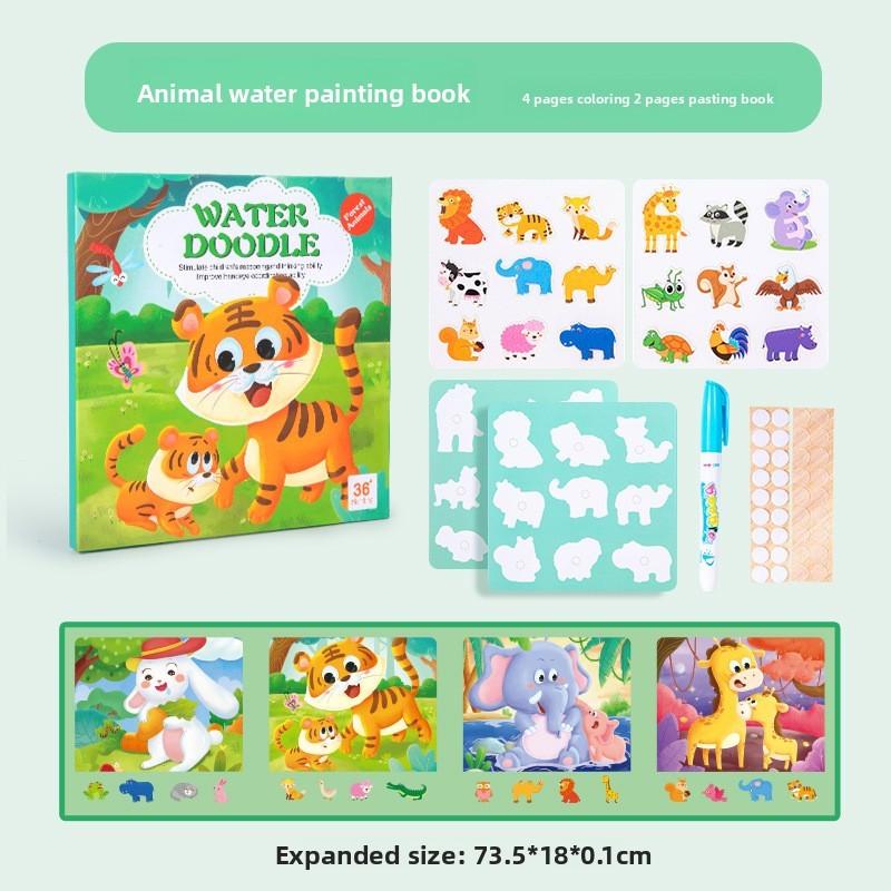 Water Painting Book For Kids With Animal Recognition And Puzzle Activities For Early Learning