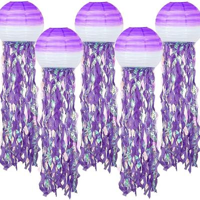 Top Quality New Mermaid Paper Lanterns, Jellyfish Paper Lanterns, Ocean-themed Decorative Party Steel Wire Paper Lanterns