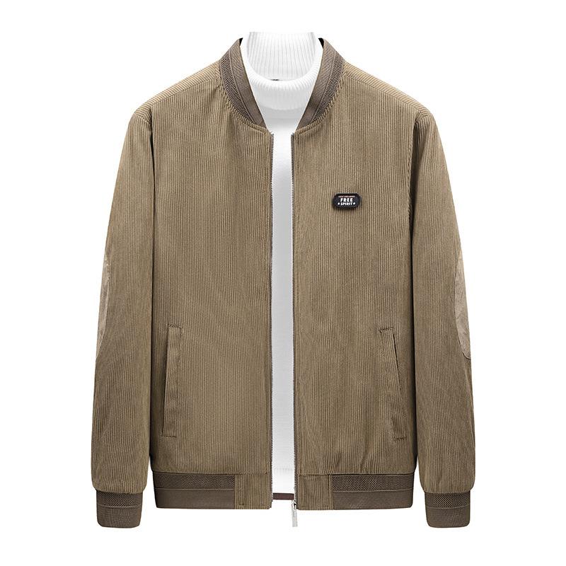 Autumn And Winter New Jacket Men'S Baseball Collar Casual Corduroy And Cotton Business Jacket Top Fashionable Cotton Jacket