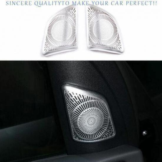 For Benz GLE GLS 2020-2024 Silver Alloy A Pillar Speaker Sound Cover Trim 2x