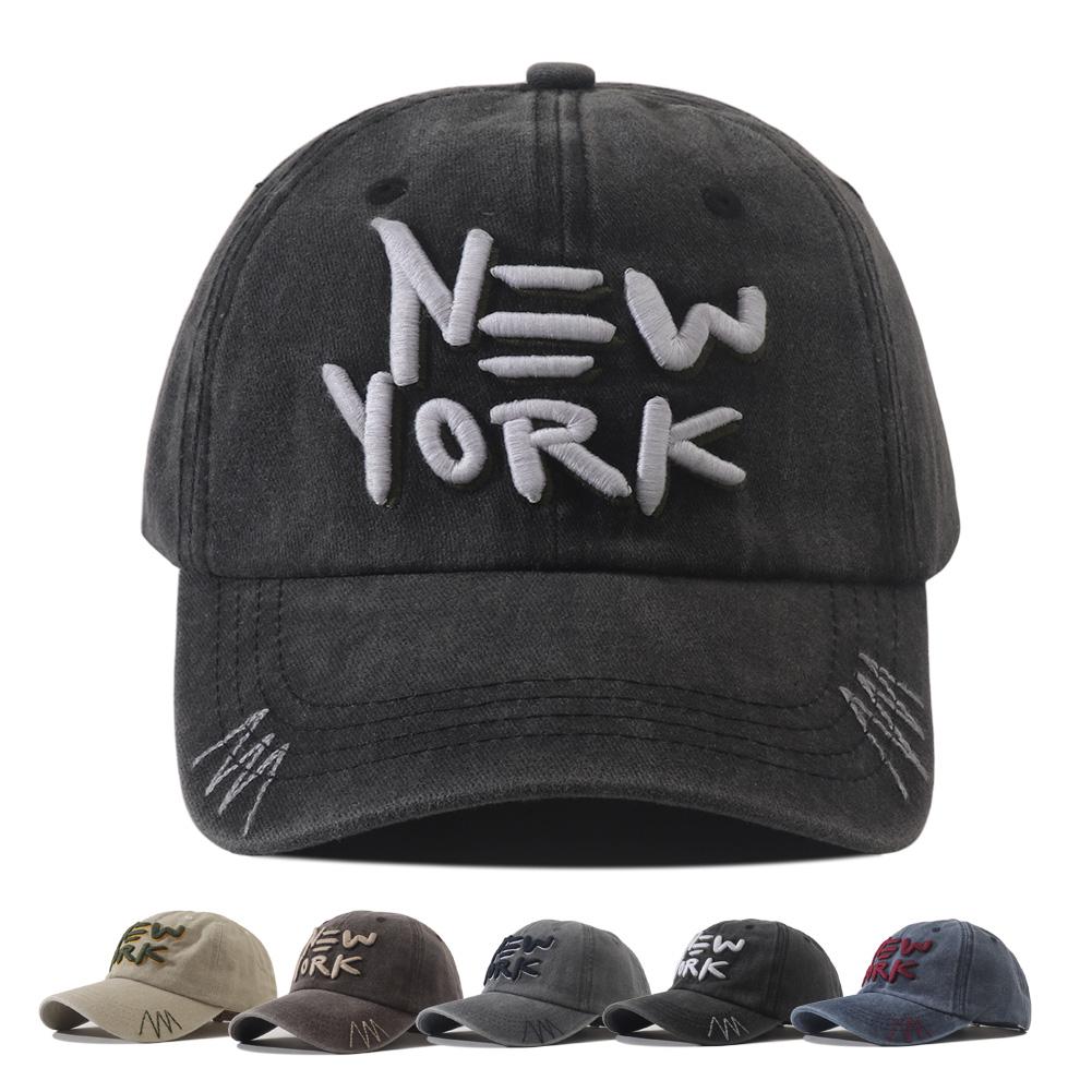 3D New York Embroidered Baseball Cap Adjustable Cotton Snapback Hat Unisex Outdoor Streetwear Peaked Caps For Women Men Sunshade