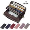 Japanese RFID Anti-Skimming Accordion Wallet: Large Capacity Genuine Leather Card Holder & Coin Purse