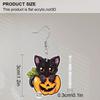2D Flat Halloween Black Cat Pumpkin Dangle Earrings, Lightweight Acrylic Material, Ideal for Party Gifts, Jewelry, and Halloween Gifts.
