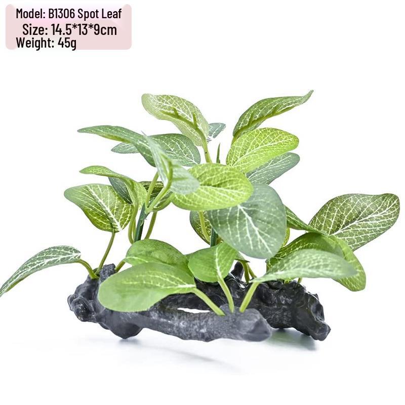Plastic Driftwood and Bucephalandra Aquarium Decor: Aquatic Turtle Tank Plants & Fish Tank Scenery