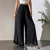 Women's Chiffon Wide Leg Pants with Sheer Hem
