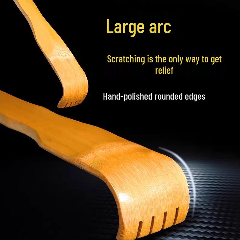 Bamboo Back Scratcher & Head Massager - Itch Relief for Home Use