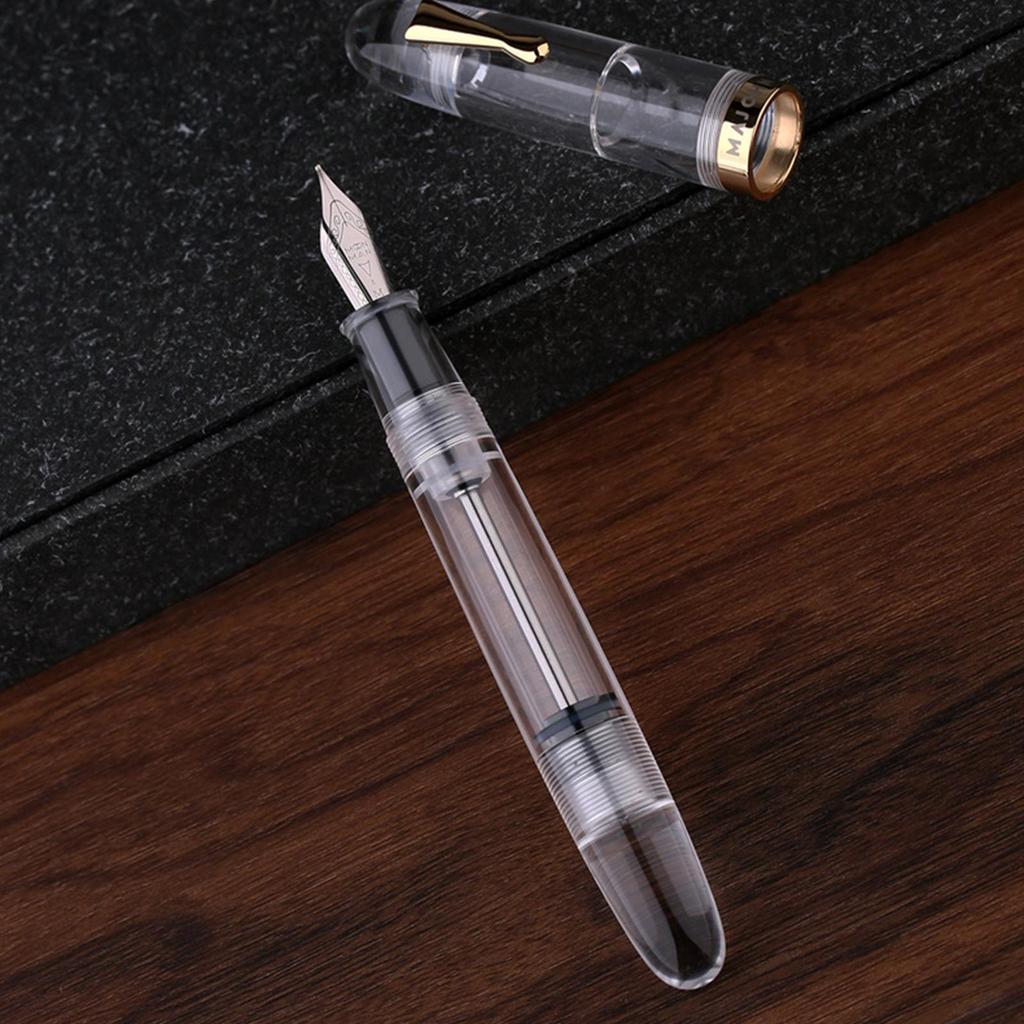 New Style Majohn C4 Eyedropper Big Size Fountain Pen EF/F/M Nib Transparent Acrylic Writing Ink Pen for Office Business School