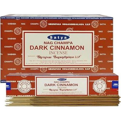 Nag Dark Cinnamon Incense Sticks Agarbatti 180 Grams Box | 12 Packs of 15 Grams Each In a Box | Export Quality