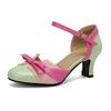 2024 New Sandals Women Shoes High Heel Colored Bow Headed Hollow Straight Line Sandals Platform Shoes Sandals
