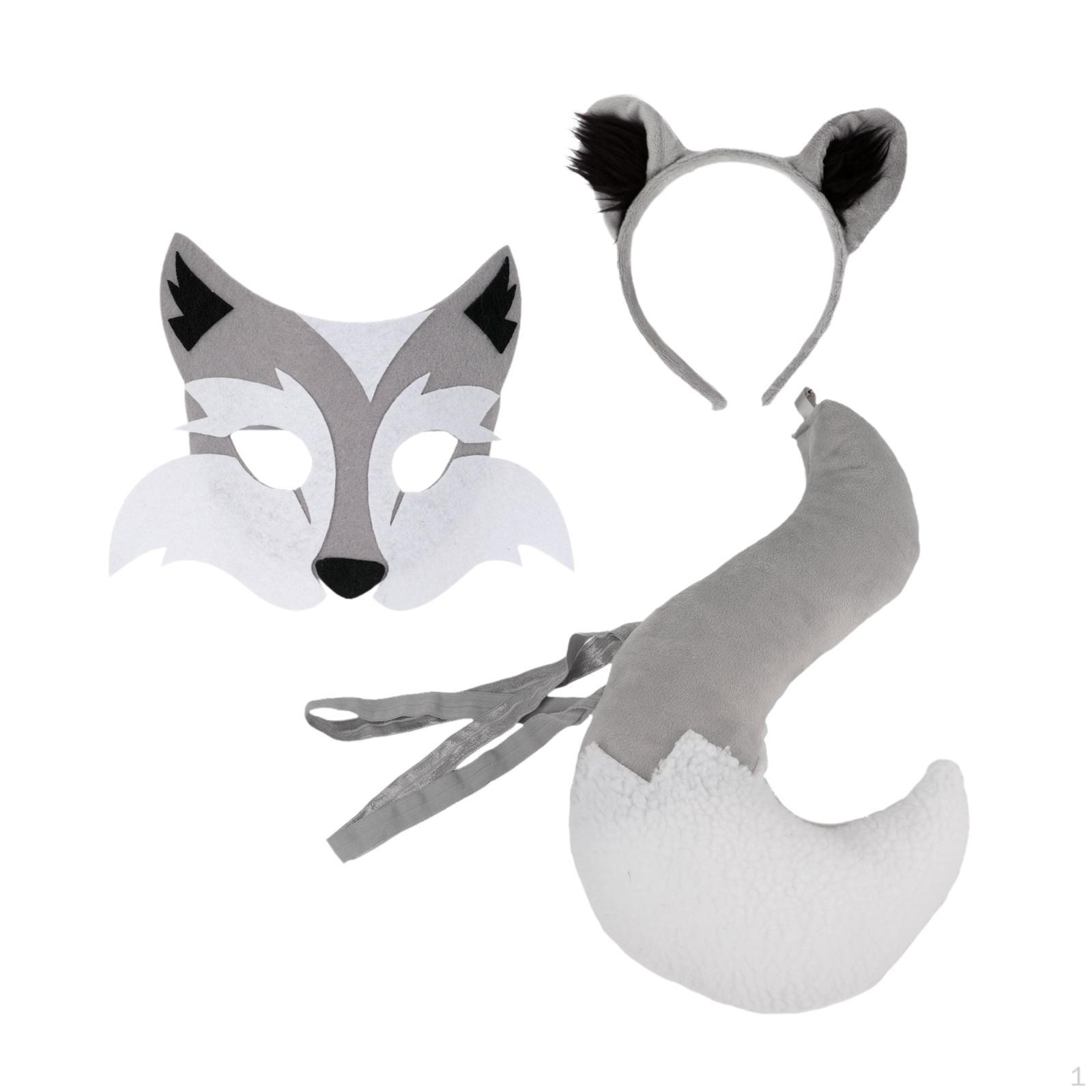 

Kids Wolf Headband Tail Kit, Lightweight, Ears for Halloween