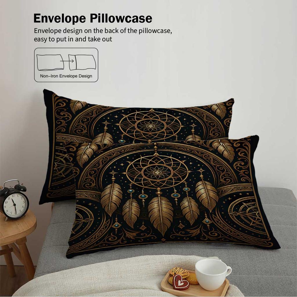 Comforter 3Pcs Dreamcatcher Pattern Printed Bedding Set1 +2 Suitable For Adults Bedroom Home Decoration