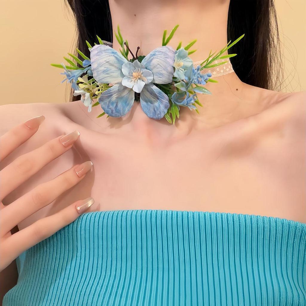 Fermaglio per capelli a farfalla in tessuto elegante francese - Accessorio per capelli a becco d'anatra con fiore, squisito e versatile