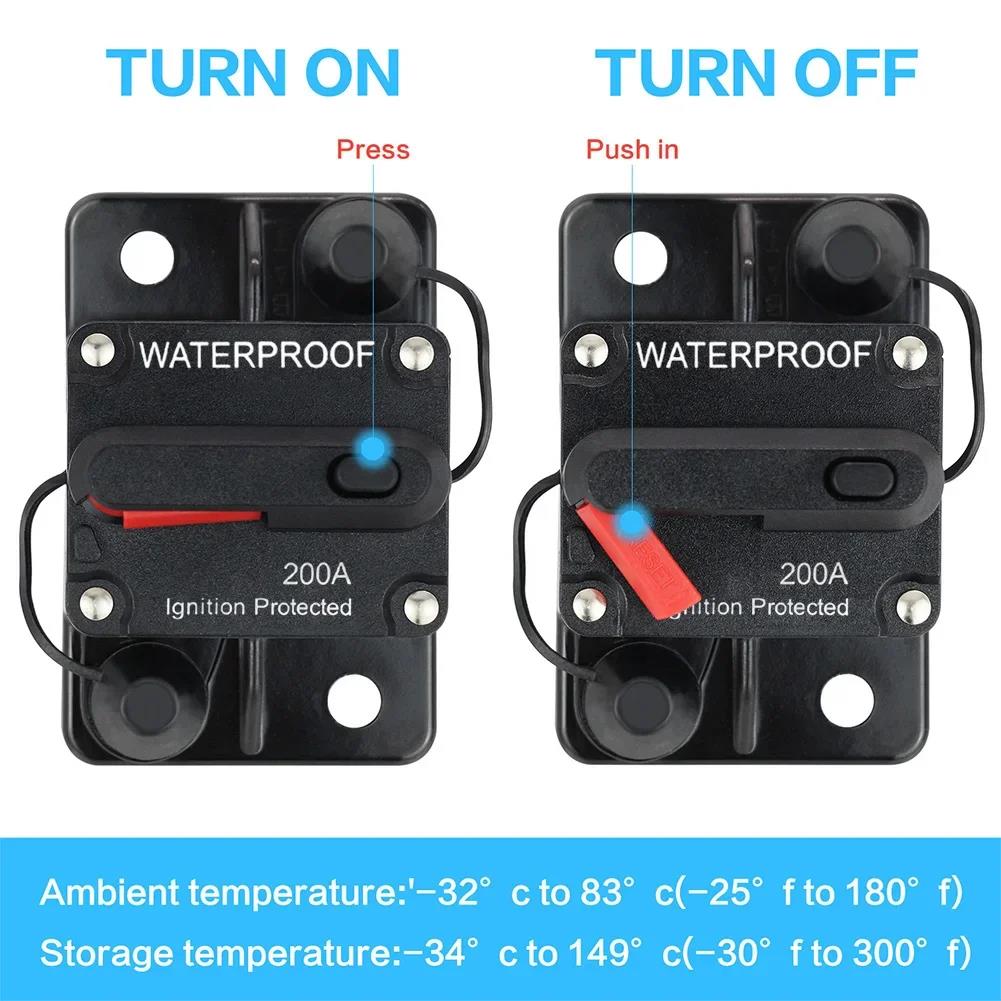 Wide Range 30A-300A AMP Circuit Breaker Fuse 12-48V DC Reset Waterproof For Car Boat Auto Circuit Breaker 6