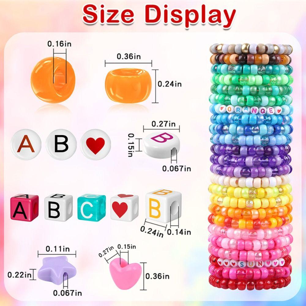 24 Colors Craft Beads 720PCS Bracelet Beads Versatile Large Hole Beads  Hair Braiding