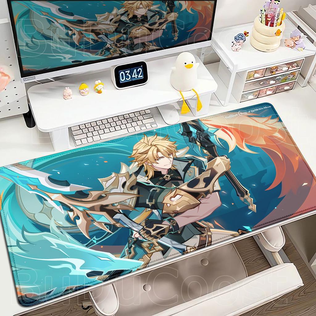 Nowa podkładka na biurko Genshin Impact Anime Gaming Fajny Varka Podkładka pod mysz do gier Zablokowana krawędź Antypoślizgowa gumowa Mata do gry Biurowa Klawiatura Podkładka pod mysz