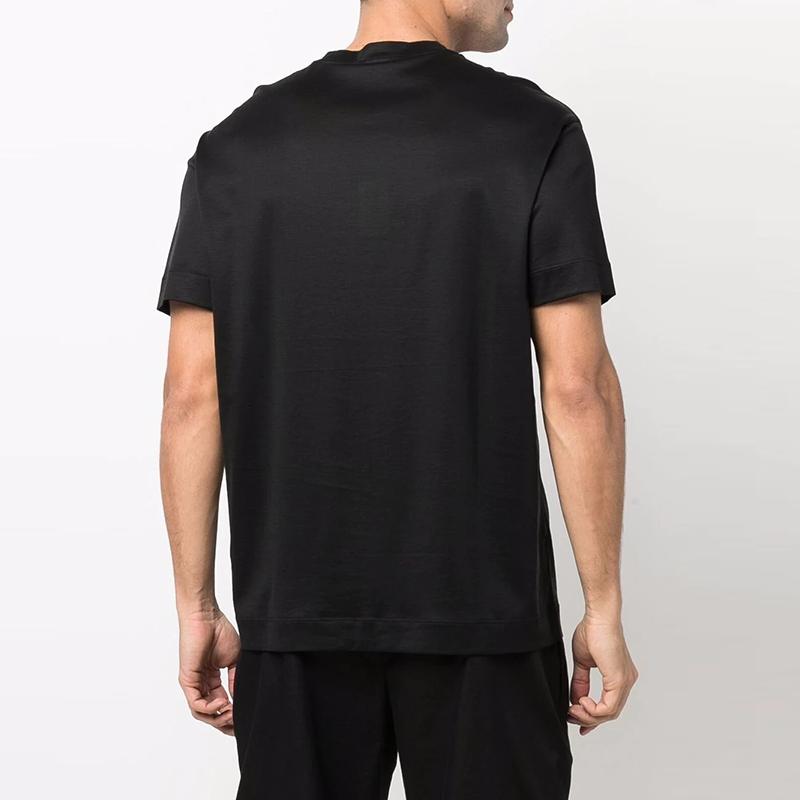 Emporio Armani Eagle Logo Lyocell Fiber Crew Neck T-Shirt Men Tops Black 3L1TCD-1JUVZ-0999