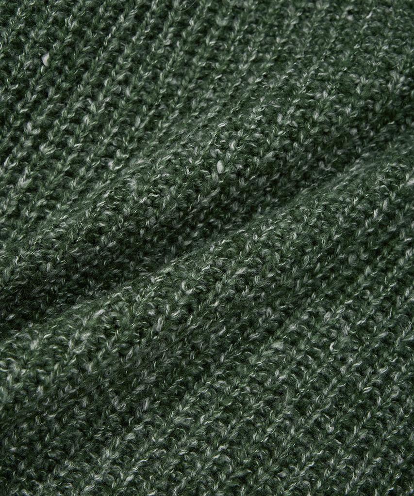 NODU Adn Heathered Hatch Round Semi-Overfit Long Sleeve Knit [Green]