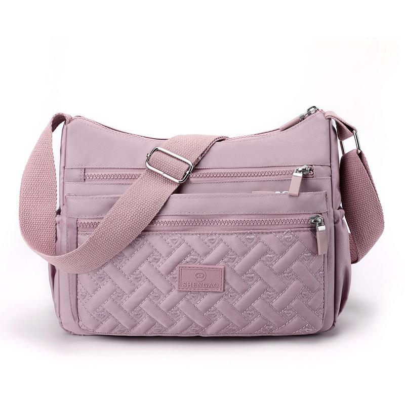 Crossbody Bag Women's Multi-compartment Large-capacity Waterproof Nylon Embroidery Casual Fashion Shoulder Bag Outdoor Travel Mommy Bag