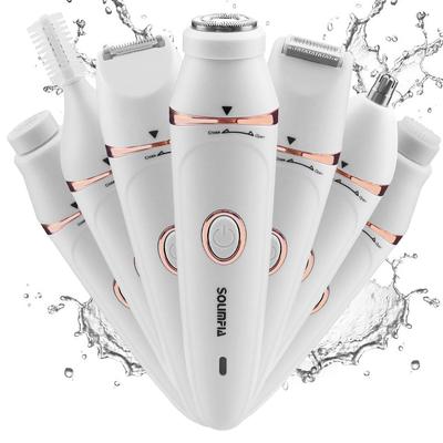 Solimpia Epilatore 7-in-1 da Donna e Rasoio Multifunzionale per la Rimozione dei Peli per Uso su Tutto il Corpo, Rasoio Impermeabile con Rasoio e Regolabarba per Sopracciglia