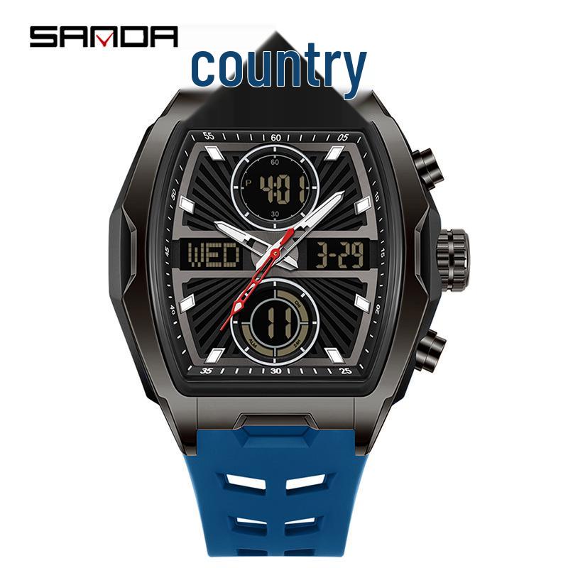 Sanda Men s Dual Display Waterproof Sports Watch