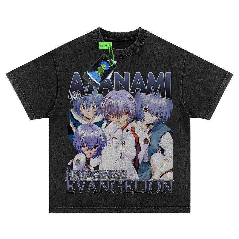 

EVA New Century Evangelion Animerelated Tshirt American Retro Heavyweight Pure Cotton for Both Unisex and Women M