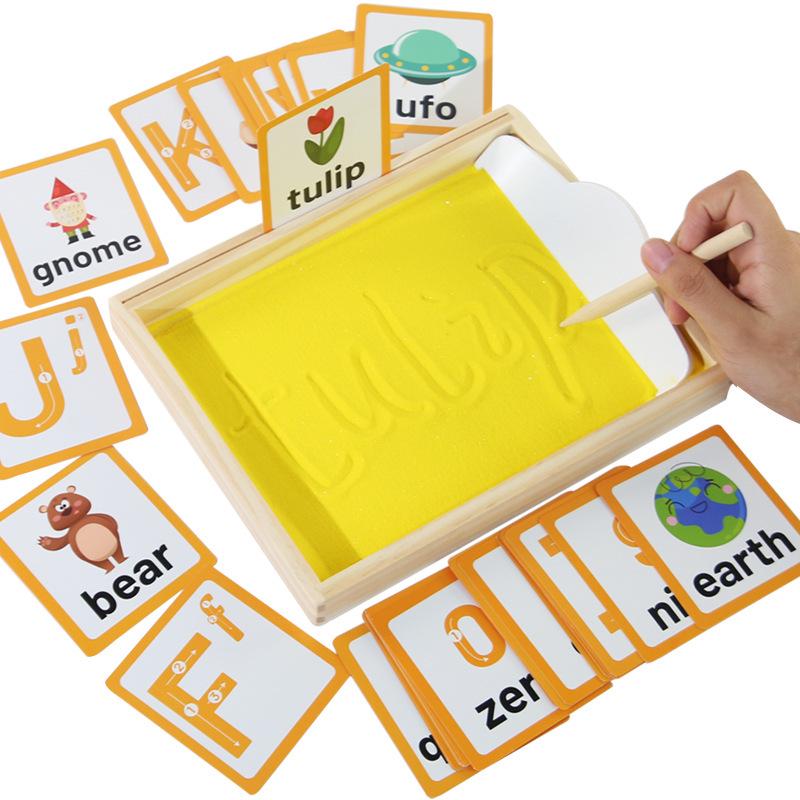Children's Wooden Sand Painting & Writing Educational Toy: Early Learning Aid for Toddlers