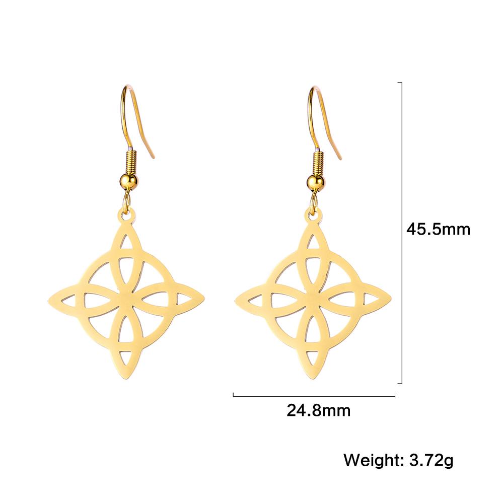 LIKGREAT Stainless Steel Witches Knot Stud Earrings for Women Irish Lucky Celtics Knot Amulet Earring Jewelry Gifts Wholesale