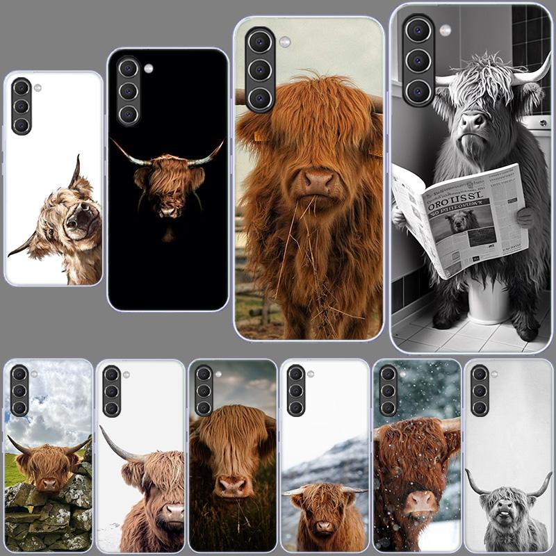 Cute Highland Cow Phone Case for Samsung A16 A26 A36 A56 A17 A37 A57 A07 A06 A02S A12 A22 A32 A52S A72 Galaxy A70 A50S A71 A51 A