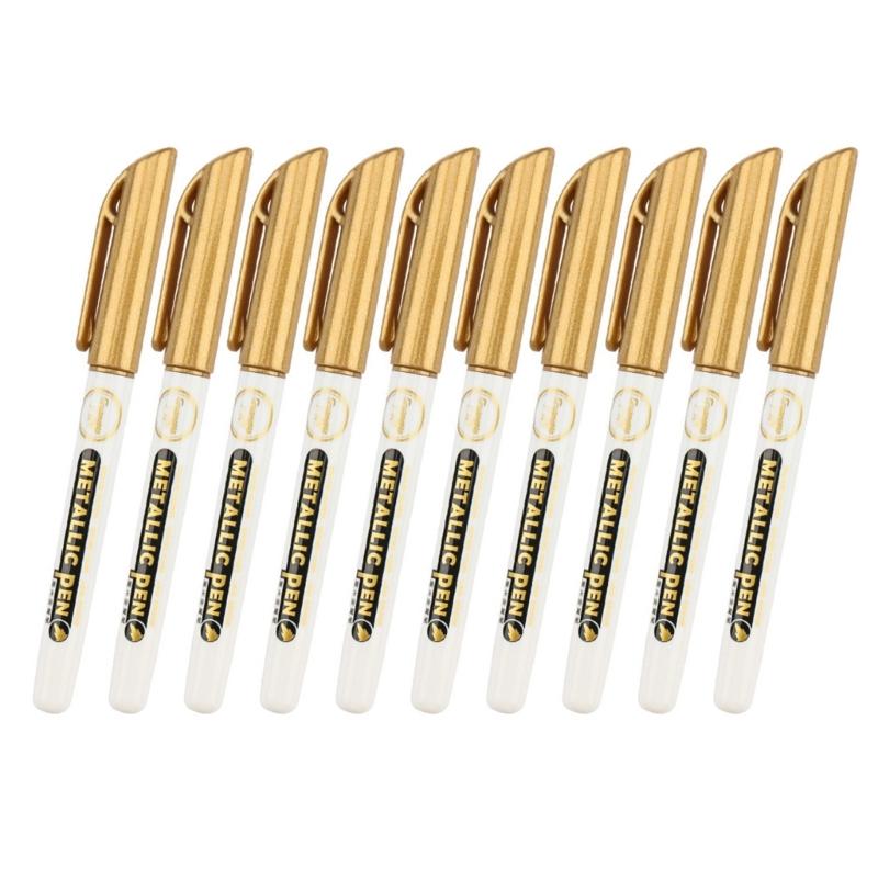 

10x Metallic Marker Pen for Guest Book Wedding Photo Black Pages Scrapbooking Waterproof Metallic Pen Painting Pen