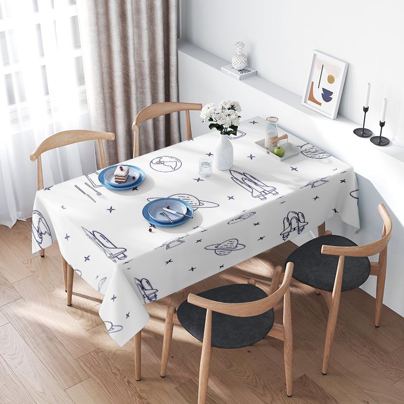 Stylish Space Exploration Print Tablecloth Perfect for Modern Kitchen Decor