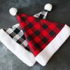 Safety Soft Comfortable Warm Lovely Plaid Christmas Hat Enhance The Holiday Atmosphere