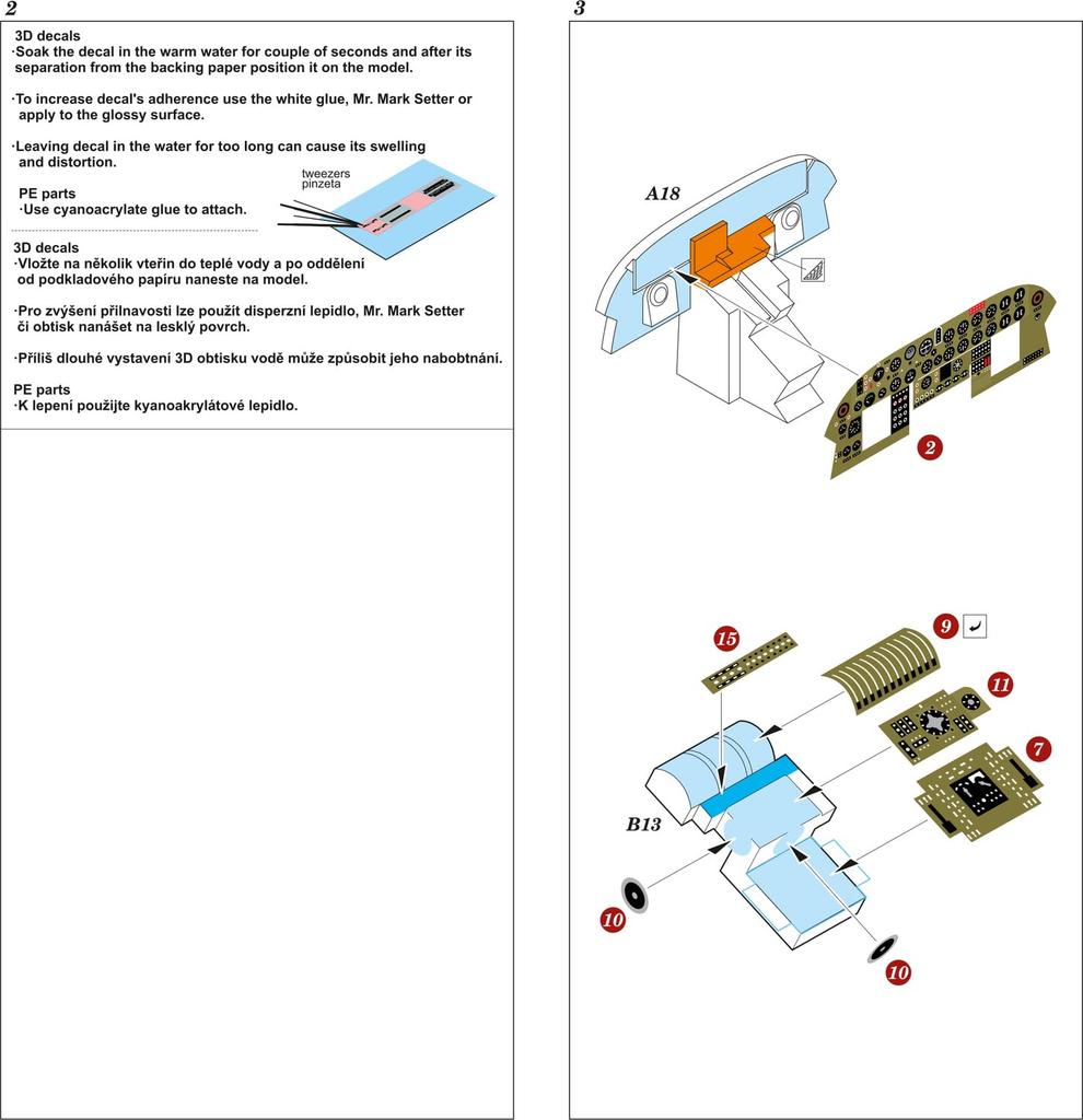 Eduard 1/72 Space B-24D Interior 3D Decal with Etching Parts Set (for Airfix) Plastic Model Decal EDU3DL72075 (Airplane)